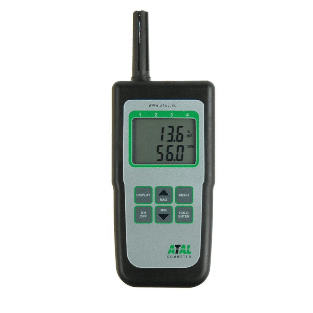 ATC-06 Portable handmeter met 2 ingangen voor temperatuur, RV en dauwpunt sensoren