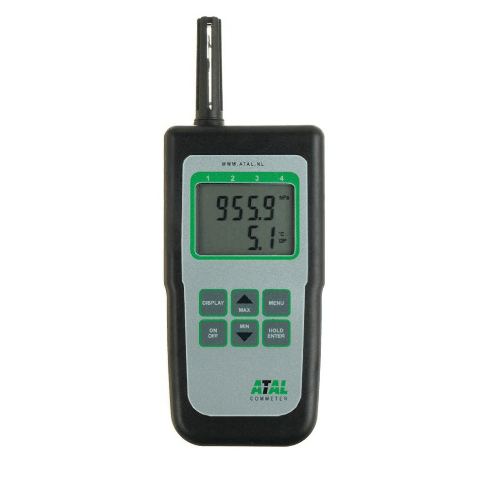 ATD-09 Handmeter met datalogger 3 kanalen temperatuur, RV, dauwpunt en atmosferische druk