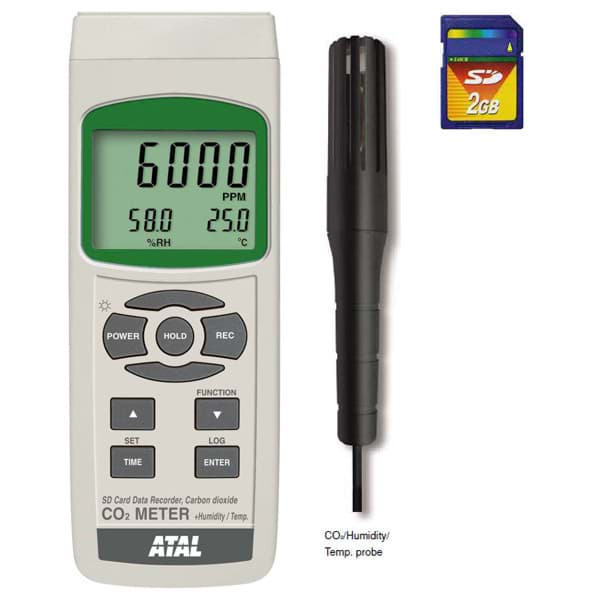 SD-CO2x9914 CO2 datalogger batterijgevoed met SD kaart