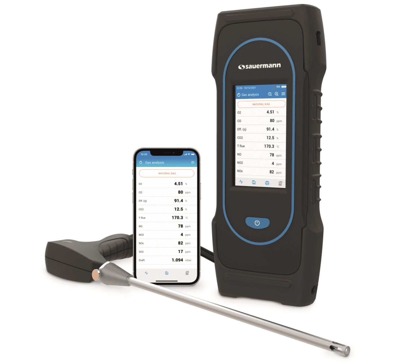 Sauermann rookgasanalysemeter voor industriële verwarmingsinstallaties serie Si-CA 230