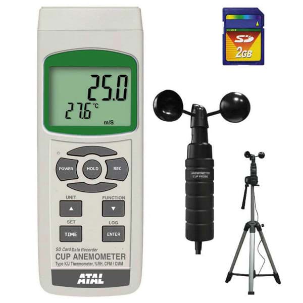 SD-AMx4257 Meter / Datalogger met SD kaart voor luchtsnelheid en temperatuur
