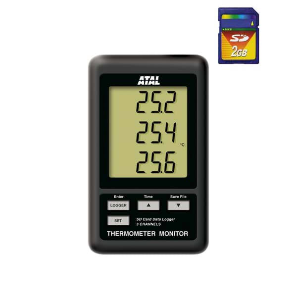 SD-MMAx386 3-kanaals Handmeter datalogger 4-20mA