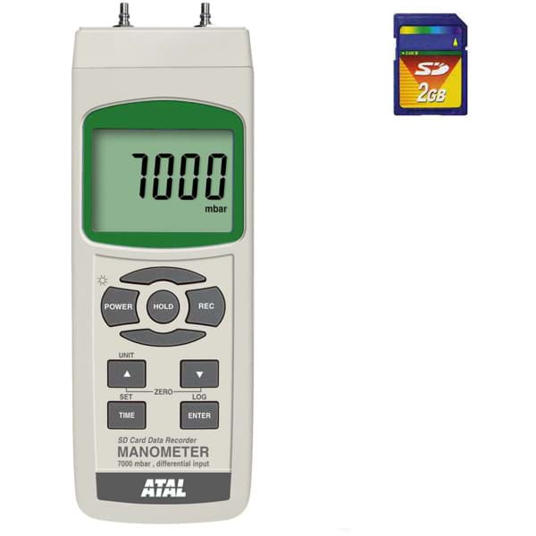SD-PMx9117 Meter, datalogger met SD kaart - Manometer 7.000 mbar